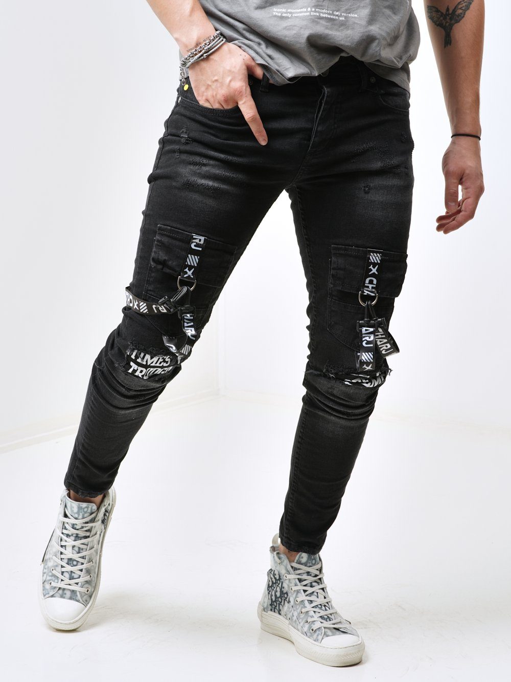TORNADO DOUBLE BLACK Jeans SERNES-CHARJ