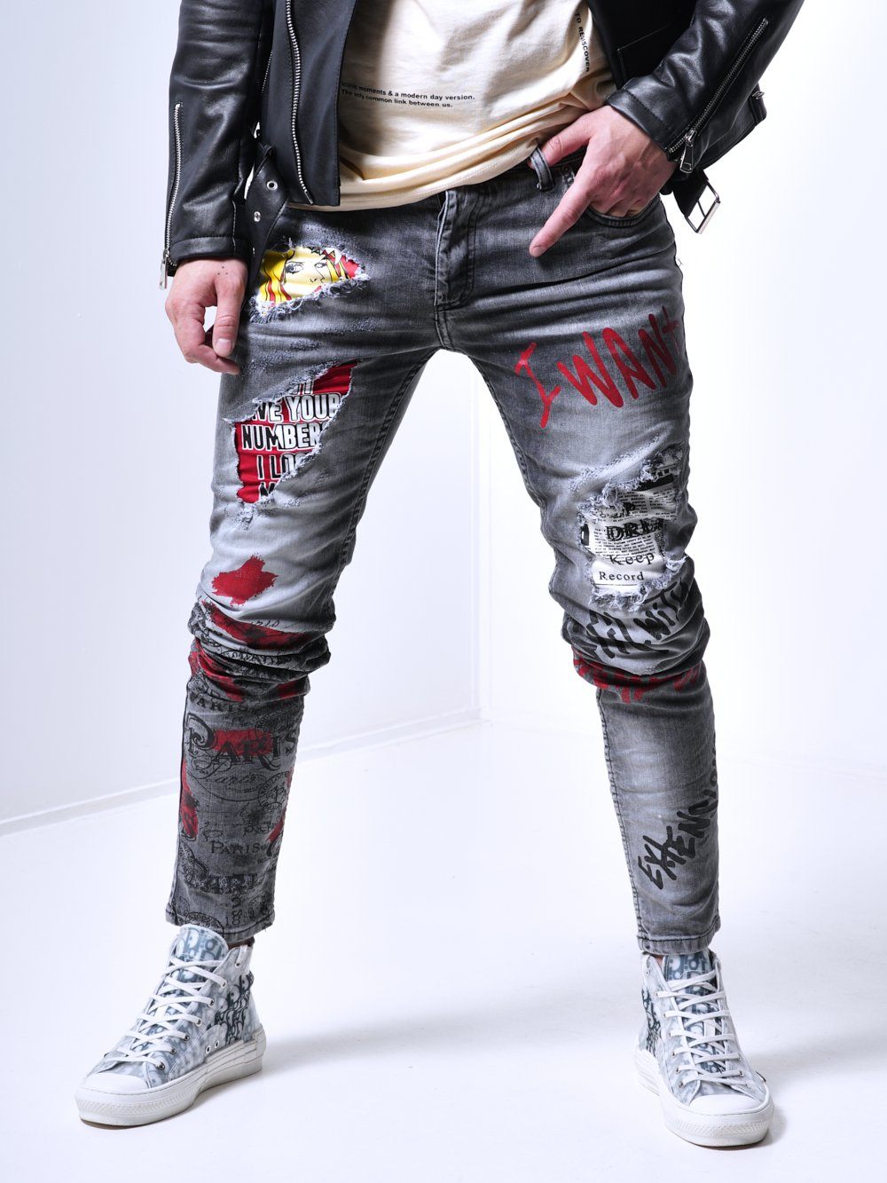 BANKSY GREY Jeans SERNES-X
