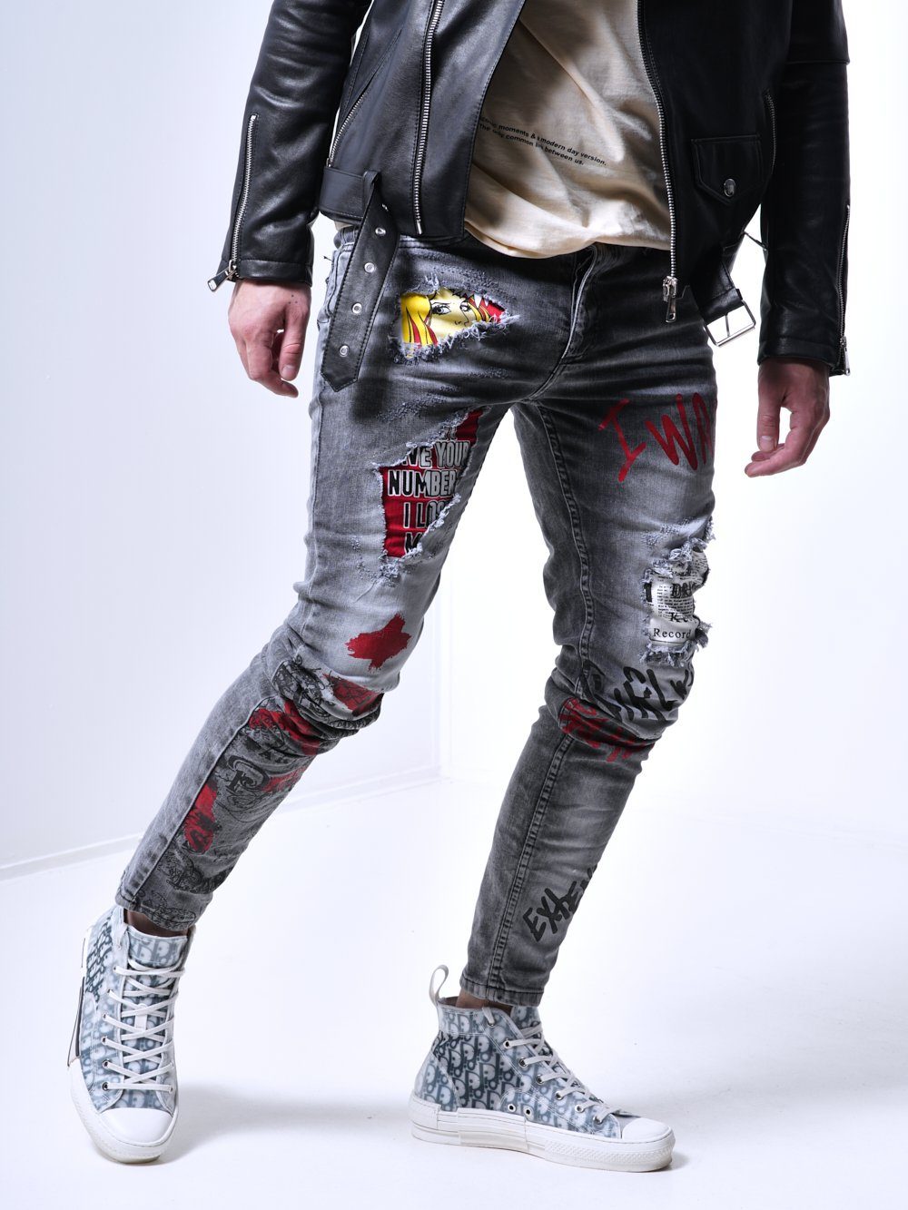 BANKSY GREY Jeans SERNES-X