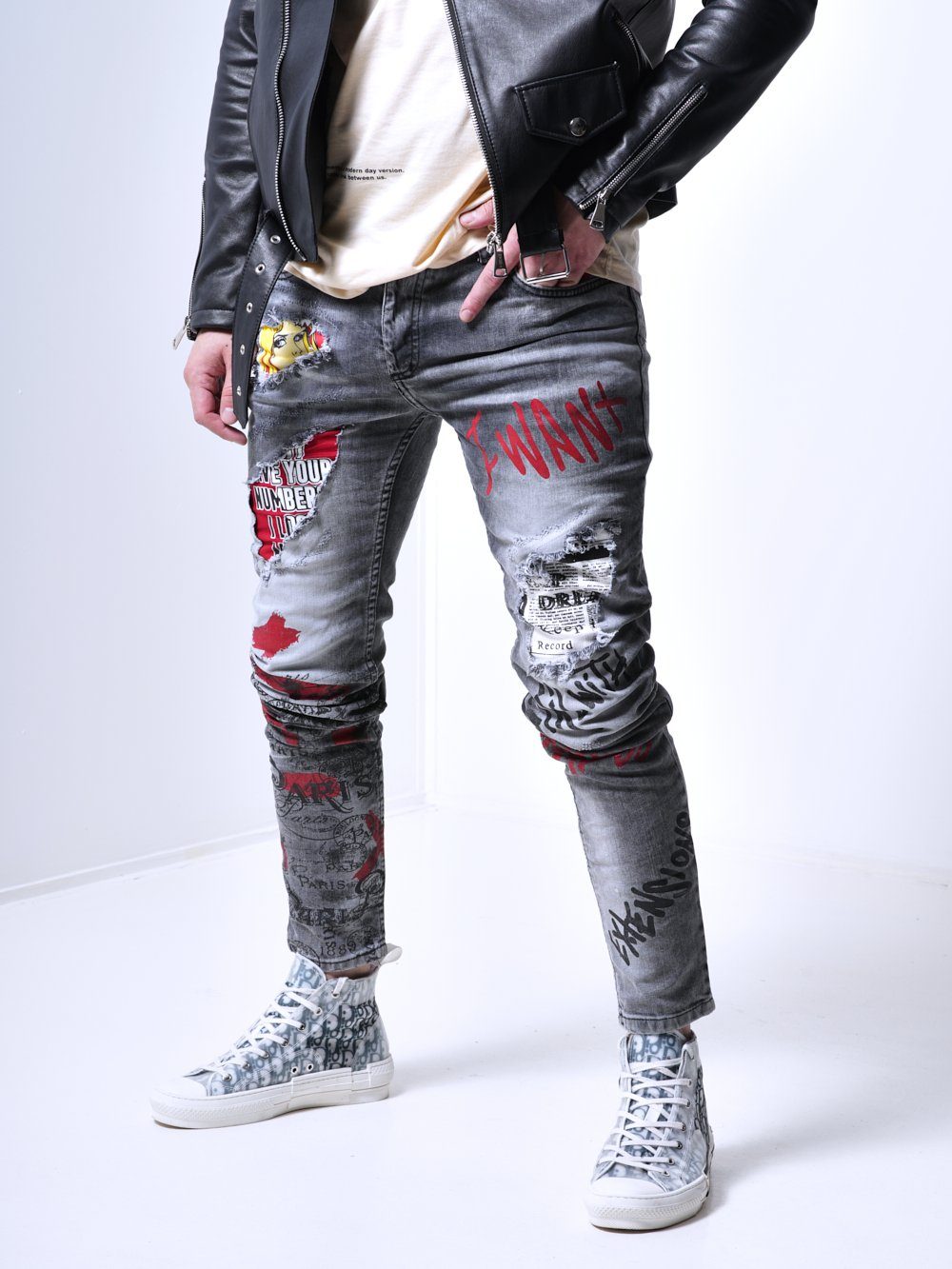 BANKSY GREY Jeans SERNES-X