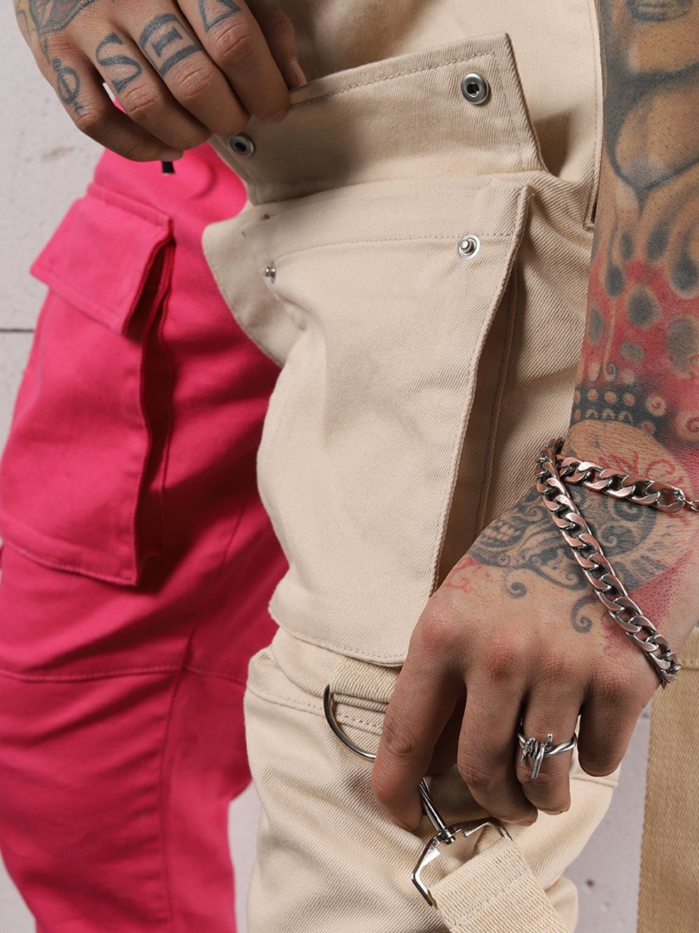 BEIGE PINK BRONX Jeans Sernes-King