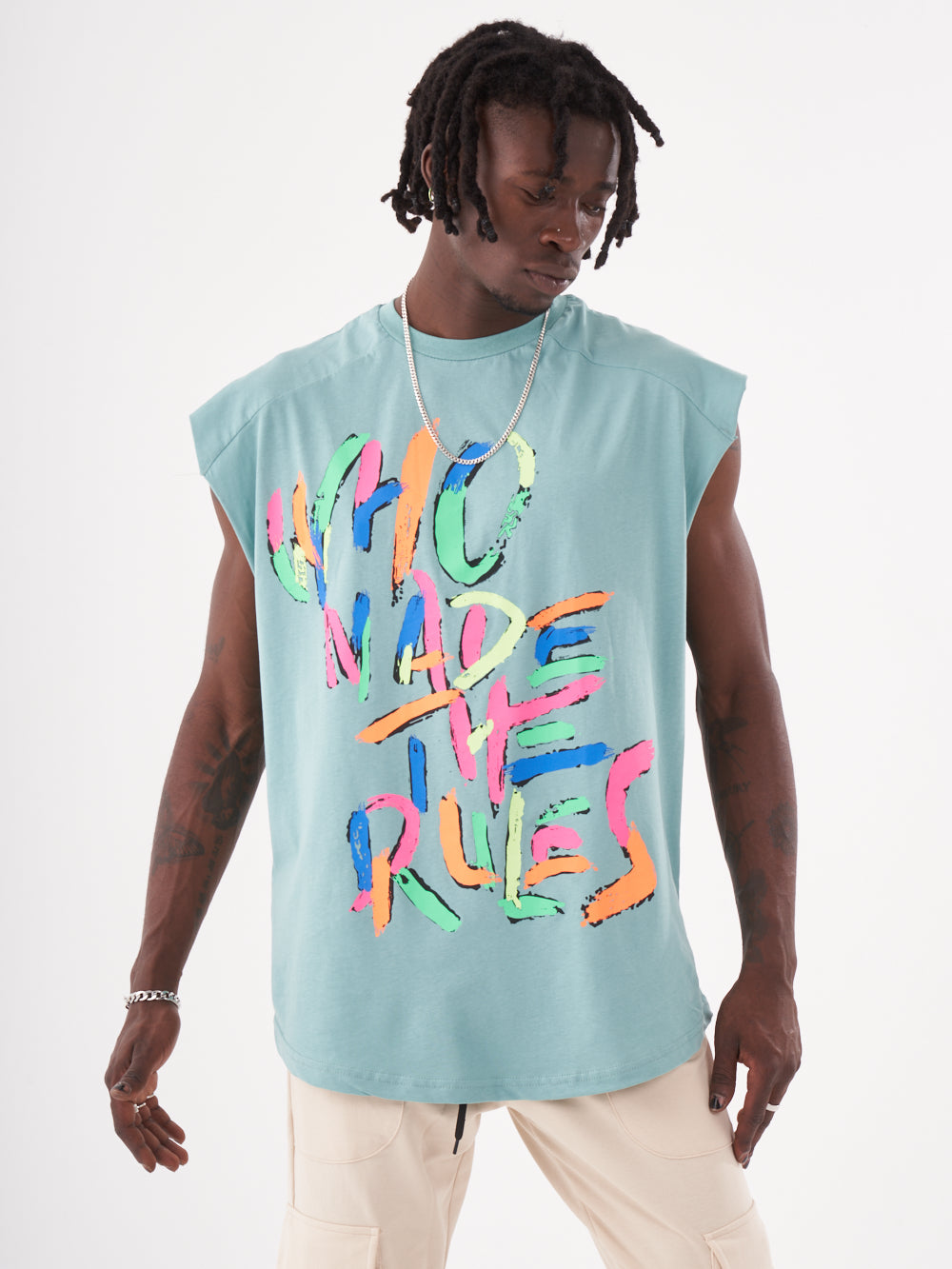 Who made the REBELLION T-SHIRT sleeveless tee?