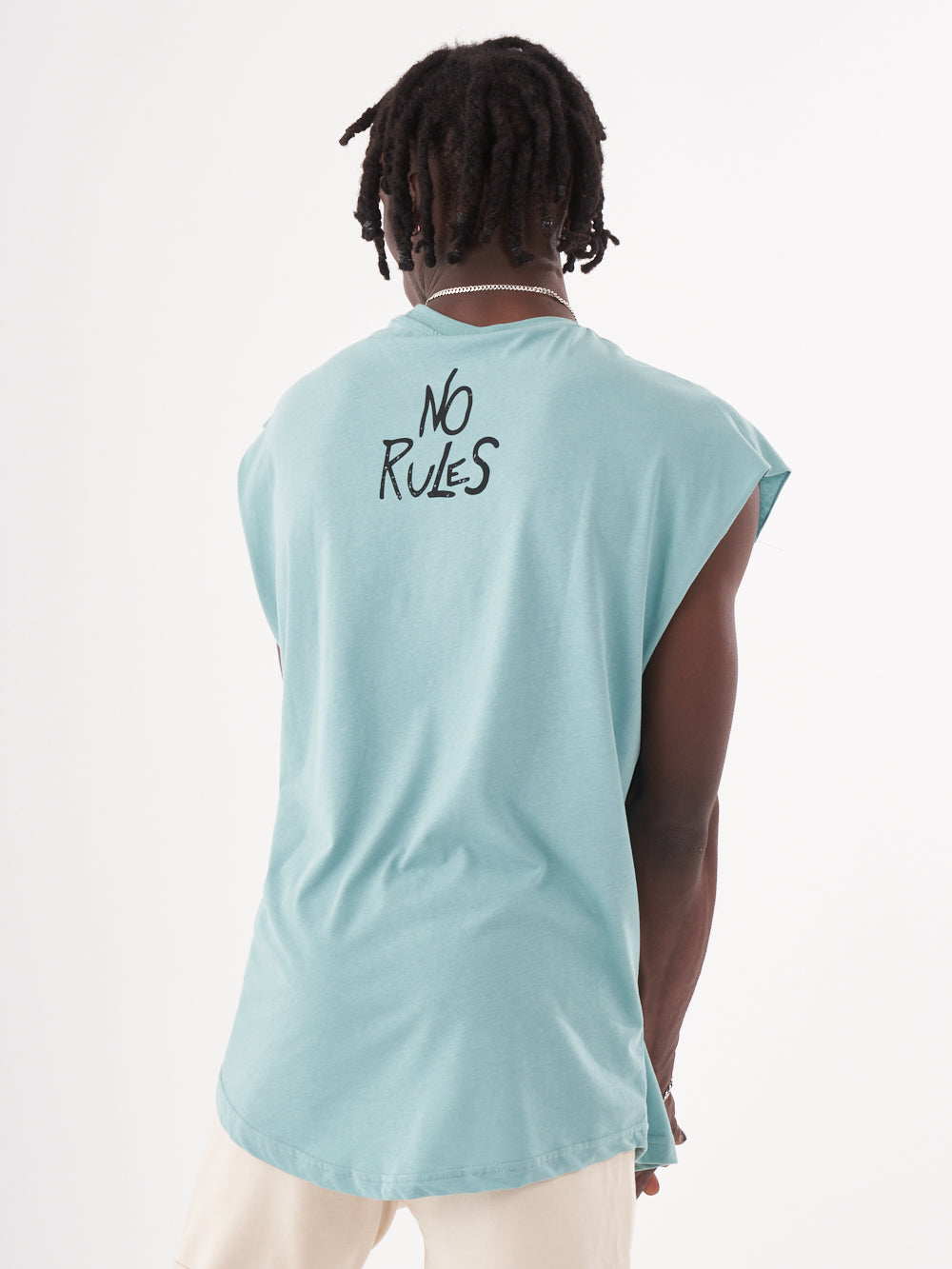No Rebellion sleeveless tee.