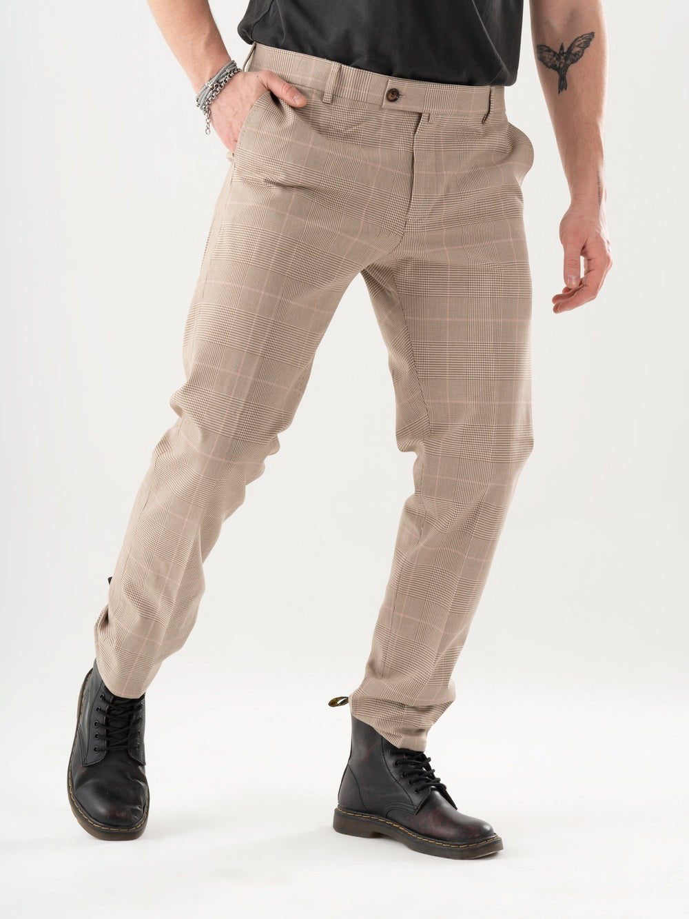A man wearing MOONSHOT PANTS in a skinny fit.