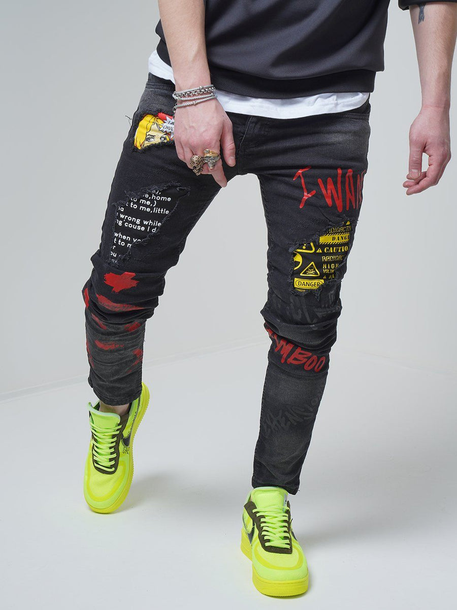 Skinny Jeans Distressed - Alien | Streetwear jeans for men