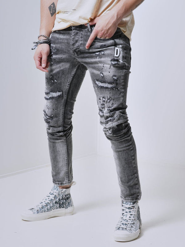 Ripped Jeans Grey - Brooklyn | Streetwear jeans for men