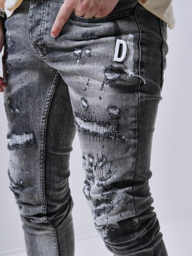 Ripped Jeans Grey - Brooklyn | Streetwear jeans for men