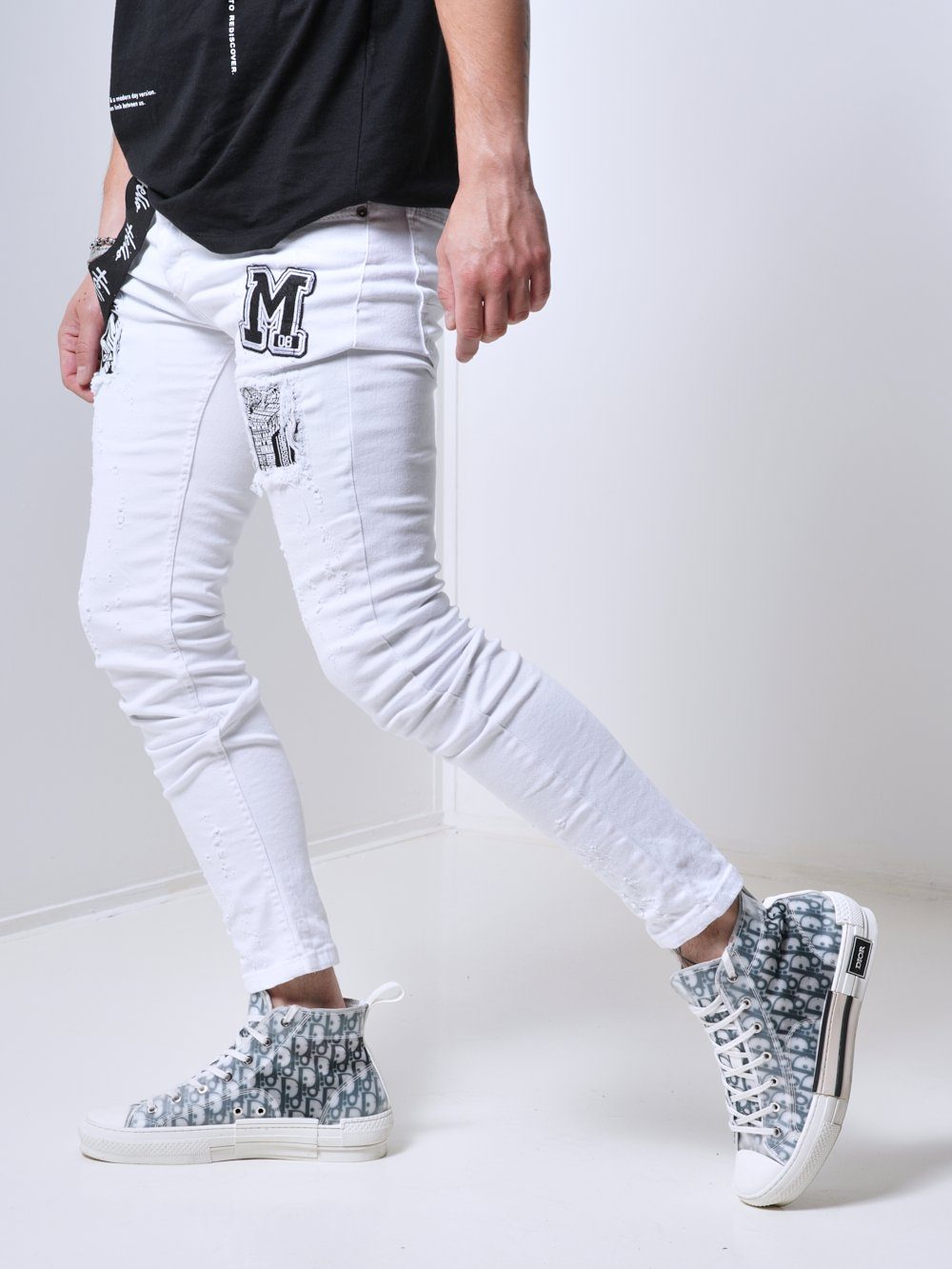 Distressed Jeans White - Massive | Streetwear jeans for men