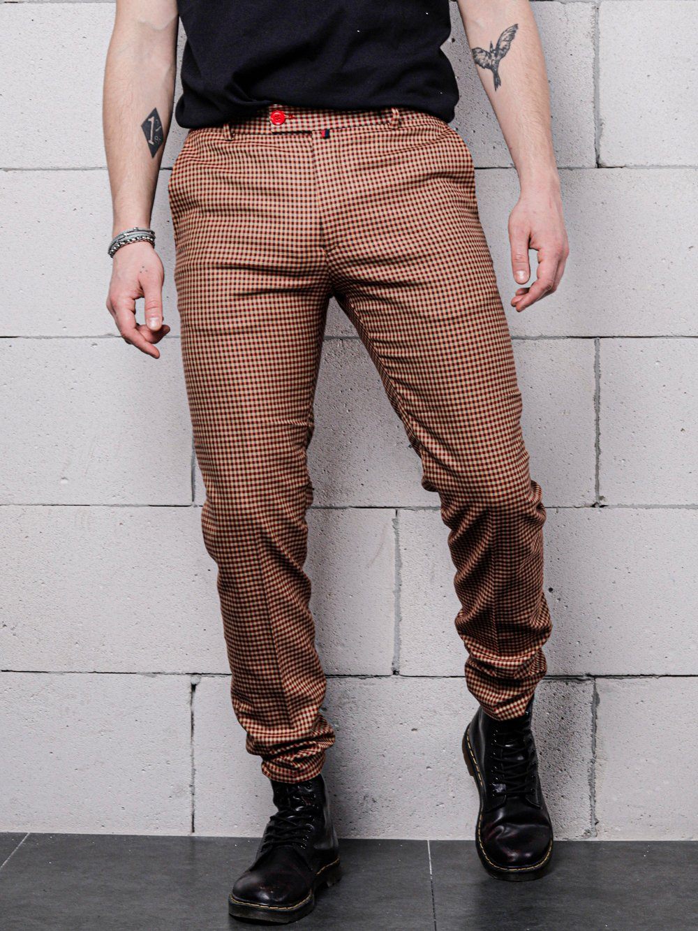 A man wearing Java Chip Pants.